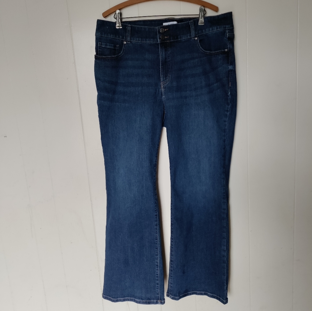 Lane Bryant jean tighter tummy high rise boot cut flex magic waist stretch boho